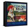 Corona Belle Orange Label - Corona, CA-Lantern Press-Framed Stretched Canvas
