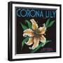 Corona, California, Corona Lily Brand Citrus Label-Lantern Press-Framed Art Print