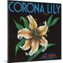 Corona, California, Corona Lily Brand Citrus Label-Lantern Press-Mounted Art Print