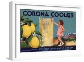 Corona Cooler Brand - Corona, California - Citrus Crate Label-Lantern Press-Framed Art Print