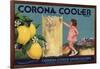 Corona Cooler Brand - Corona, California - Citrus Crate Label-Lantern Press-Framed Art Print