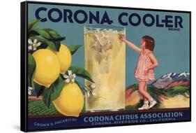 Corona Cooler Brand - Corona, California - Citrus Crate Label-Lantern Press-Framed Stretched Canvas