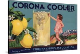 Corona Cooler Brand - Corona, California - Citrus Crate Label-Lantern Press-Stretched Canvas