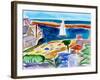 Corona del Mar, Newport Beach, 2018, (watercolor on paper)-Richard Fox-Framed Giclee Print