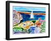 Corona del Mar, Newport Beach, 2018, (watercolor on paper)-Richard Fox-Framed Giclee Print