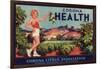 Corona Health Brand - Corona, California - Citrus Crate Label-Lantern Press-Framed Art Print