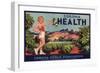 Corona Health Brand - Corona, California - Citrus Crate Label-Lantern Press-Framed Art Print