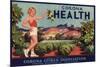 Corona Health Brand - Corona, California - Citrus Crate Label-Lantern Press-Mounted Premium Giclee Print