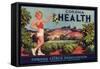 Corona Health Brand - Corona, California - Citrus Crate Label-Lantern Press-Framed Stretched Canvas