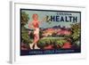 Corona Health Brand - Corona, California - Citrus Crate Label-Lantern Press-Framed Art Print
