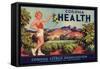 Corona Health Brand - Corona, California - Citrus Crate Label-Lantern Press-Framed Stretched Canvas