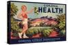 Corona Health Brand - Corona, California - Citrus Crate Label-Lantern Press-Stretched Canvas