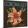 Corona Lily Brand Citrus, California-null-Mounted Art Print