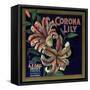 Corona Lily Orange Label - Corona, CA-Lantern Press-Framed Stretched Canvas