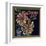 Corona Lily Orange Label - Corona, CA-Lantern Press-Framed Art Print