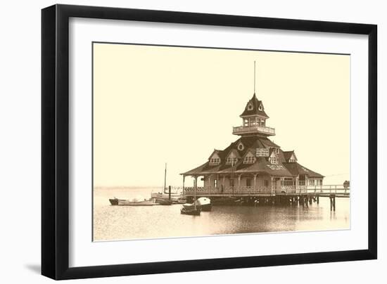 Coronado Boat House, San Diego, California-null-Framed Art Print