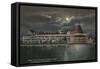 Coronado, CA - Moonlit View of Hotel del Coronado-Lantern Press-Framed Stretched Canvas