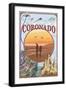 Coronado, California - Beach Montage-Lantern Press-Framed Art Print