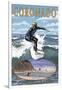 Coronado, California - Cutback Surfing-Lantern Press-Framed Art Print