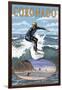 Coronado, California - Cutback Surfing-Lantern Press-Framed Art Print