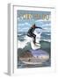 Coronado, California - Cutback Surfing-Lantern Press-Framed Art Print