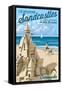 Coronado, California - I'm Building Sandcastles in My Dreams-Lantern Press-Framed Stretched Canvas