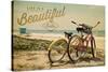 Coronado, California - Life is a Beautiful Ride - Beach Cruisers-Lantern Press-Stretched Canvas