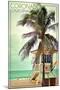 Coronado, California - Lifeguard Shack and Palm-Lantern Press-Mounted Art Print