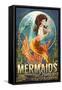 Coronado, California - Mermaid's Drink for Free-Lantern Press-Framed Stretched Canvas