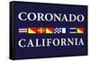 Coronado, California - Nautical Flags-Lantern Press-Framed Stretched Canvas