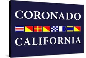 Coronado, California - Nautical Flags-Lantern Press-Stretched Canvas