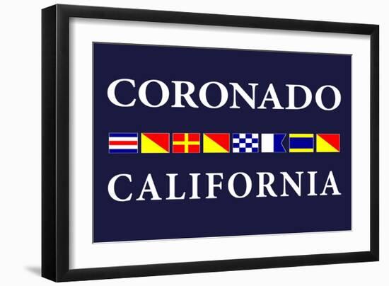 Coronado, California - Nautical Flags-Lantern Press-Framed Art Print