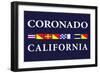 Coronado, California - Nautical Flags-Lantern Press-Framed Art Print