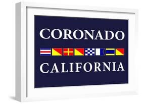 Coronado, California - Nautical Flags-Lantern Press-Framed Art Print