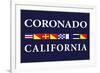 Coronado, California - Nautical Flags-Lantern Press-Framed Art Print