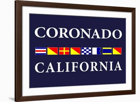 Coronado, California - Nautical Flags-Lantern Press-Framed Art Print