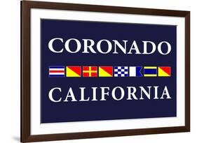 Coronado, California - Nautical Flags-Lantern Press-Framed Art Print