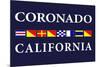 Coronado, California - Nautical Flags-Lantern Press-Mounted Art Print