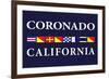 Coronado, California - Nautical Flags-Lantern Press-Framed Premium Giclee Print