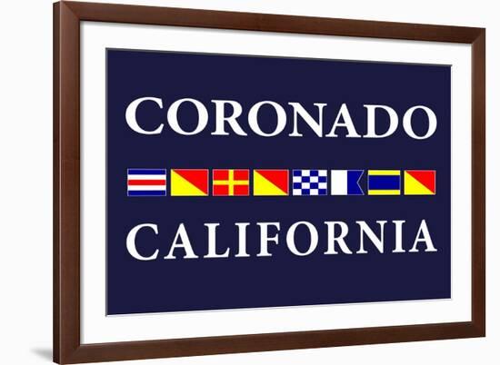 Coronado, California - Nautical Flags-Lantern Press-Framed Premium Giclee Print