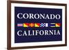 Coronado, California - Nautical Flags-Lantern Press-Framed Premium Giclee Print