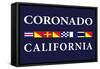 Coronado, California - Nautical Flags-Lantern Press-Framed Stretched Canvas