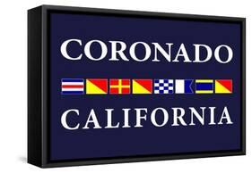 Coronado, California - Nautical Flags-Lantern Press-Framed Stretched Canvas