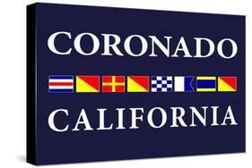 Coronado, California - Nautical Flags-Lantern Press-Stretched Canvas