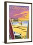 Coronado, California - Ocean Beach Pier-Lantern Press-Framed Art Print