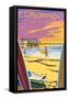 Coronado, California - Ocean Beach Pier-Lantern Press-Framed Stretched Canvas