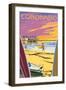 Coronado, California - Ocean Beach Pier-Lantern Press-Framed Art Print