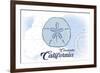 Coronado, California - Sand Dollar - Blue - Coastal Icon-Lantern Press-Framed Premium Giclee Print