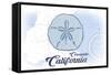 Coronado, California - Sand Dollar - Blue - Coastal Icon-Lantern Press-Framed Stretched Canvas