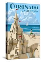 Coronado, California - Sandcastle-Lantern Press-Stretched Canvas